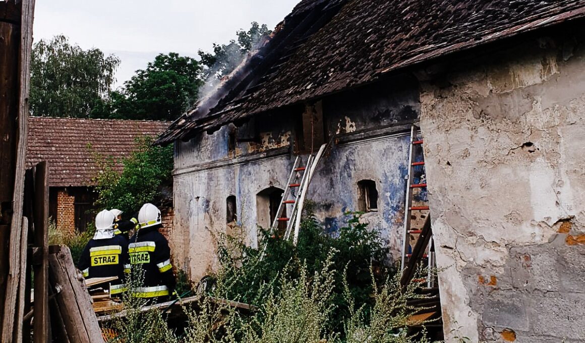 Pożar zabudowania gospodarczego w Lubieni